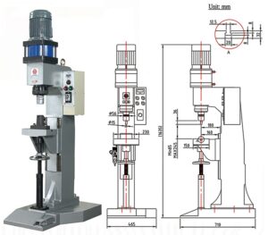 large vertical pneumatic riveting machine/เครื่องรีเวท รุ่น tc 185