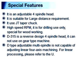 D TYPE MULTI-SPINDLE HEAD/หัวหลายหัว ขนาด 4 หัว d type multi spindle head/หัวหลายหัว ขนาด 4 หัว