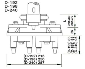 D TYPE MULTI-SPINDLE HEAD/หัวหลายหัว ขนาด 4 หัว d type multi spindle head/หัวหลายหัว ขนาด 4 หัว
