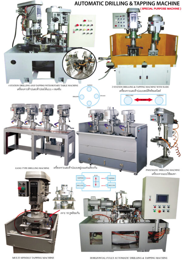 4 STATION ROTARY DRILLING AND TAPPING / เจาะต๊าปและต๊าปโรตารี่ 4 สเตช ...